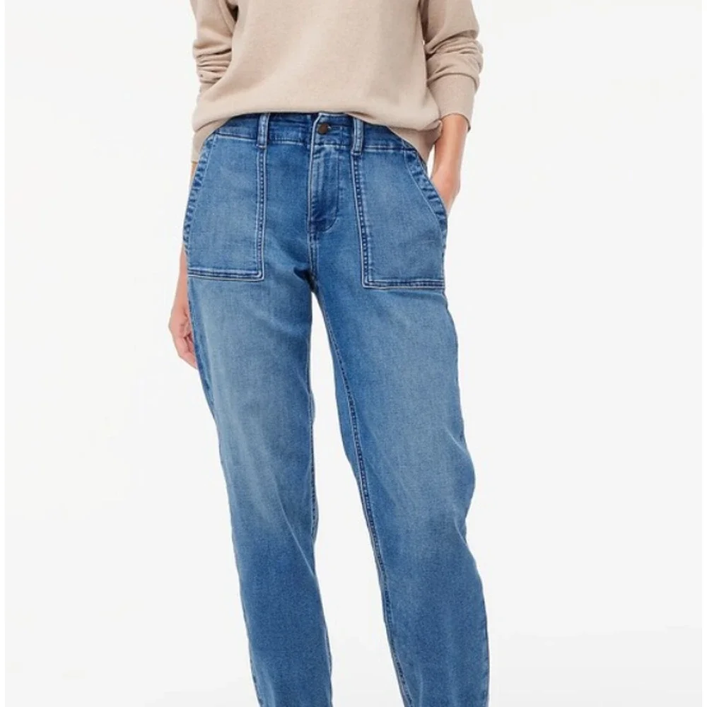 J.Crew High Rise Cropped Jeans‎ Tapered Leg Regular Fit Medium Wash Blue Size 29